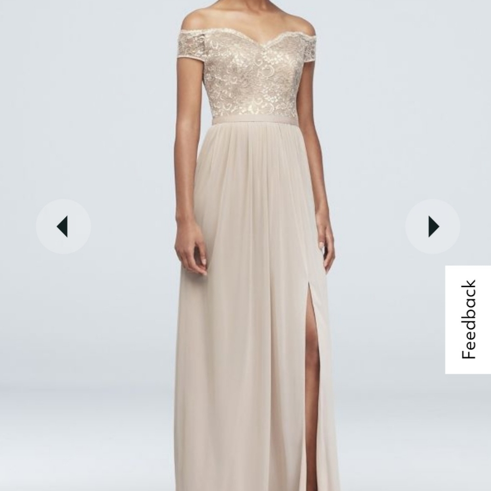 DONATING SOON Gold Metallic David's Bridal Dress